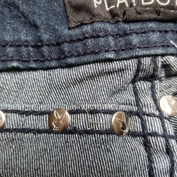 Playboy Distressed Side Rivet  Skinny Jeans  Size 7/8 - Picture 7 of 13